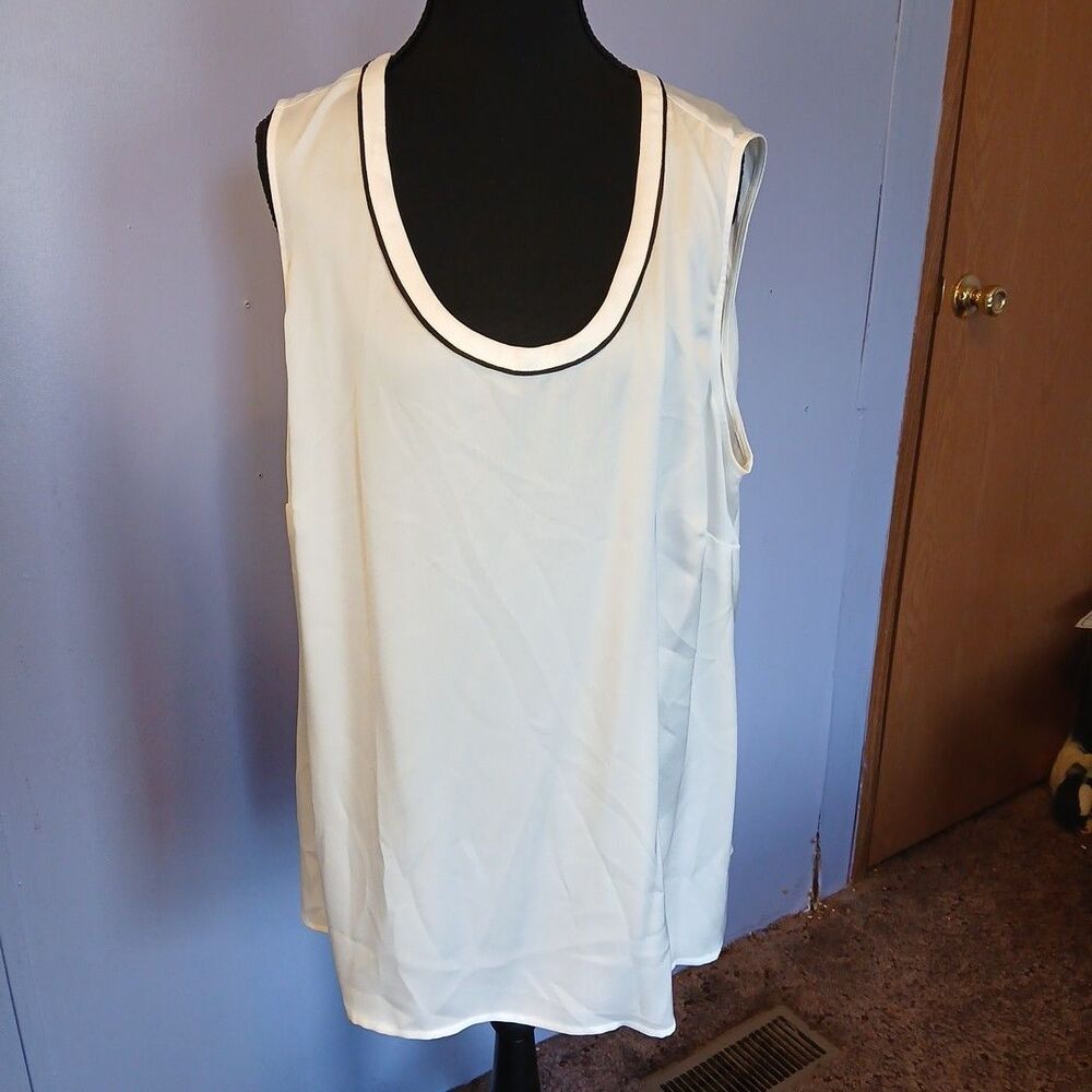 Jones Studio 2X top Sheer White Tank Top NWT